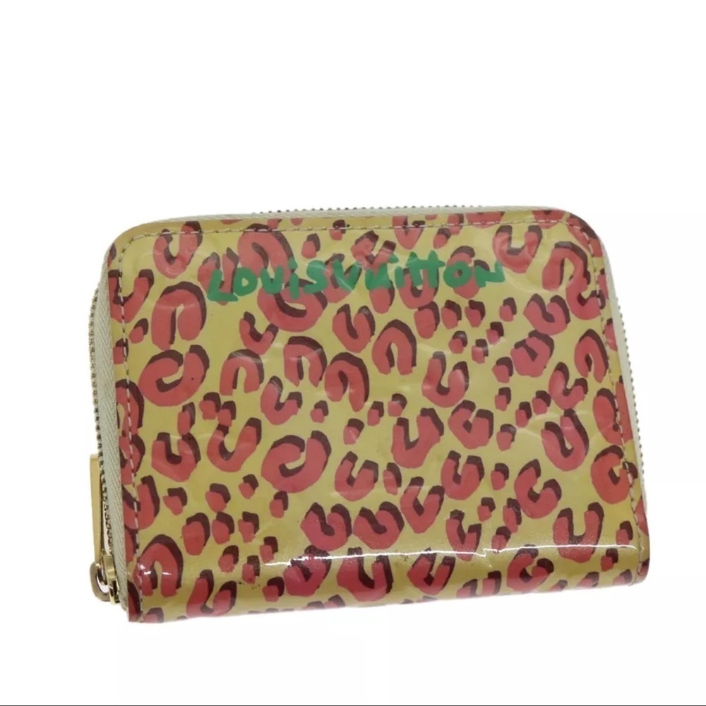 LOUIS VUITTON Vernis Leopard Zippy Coin Purse Purse Broncorail M91484 Auth 72623